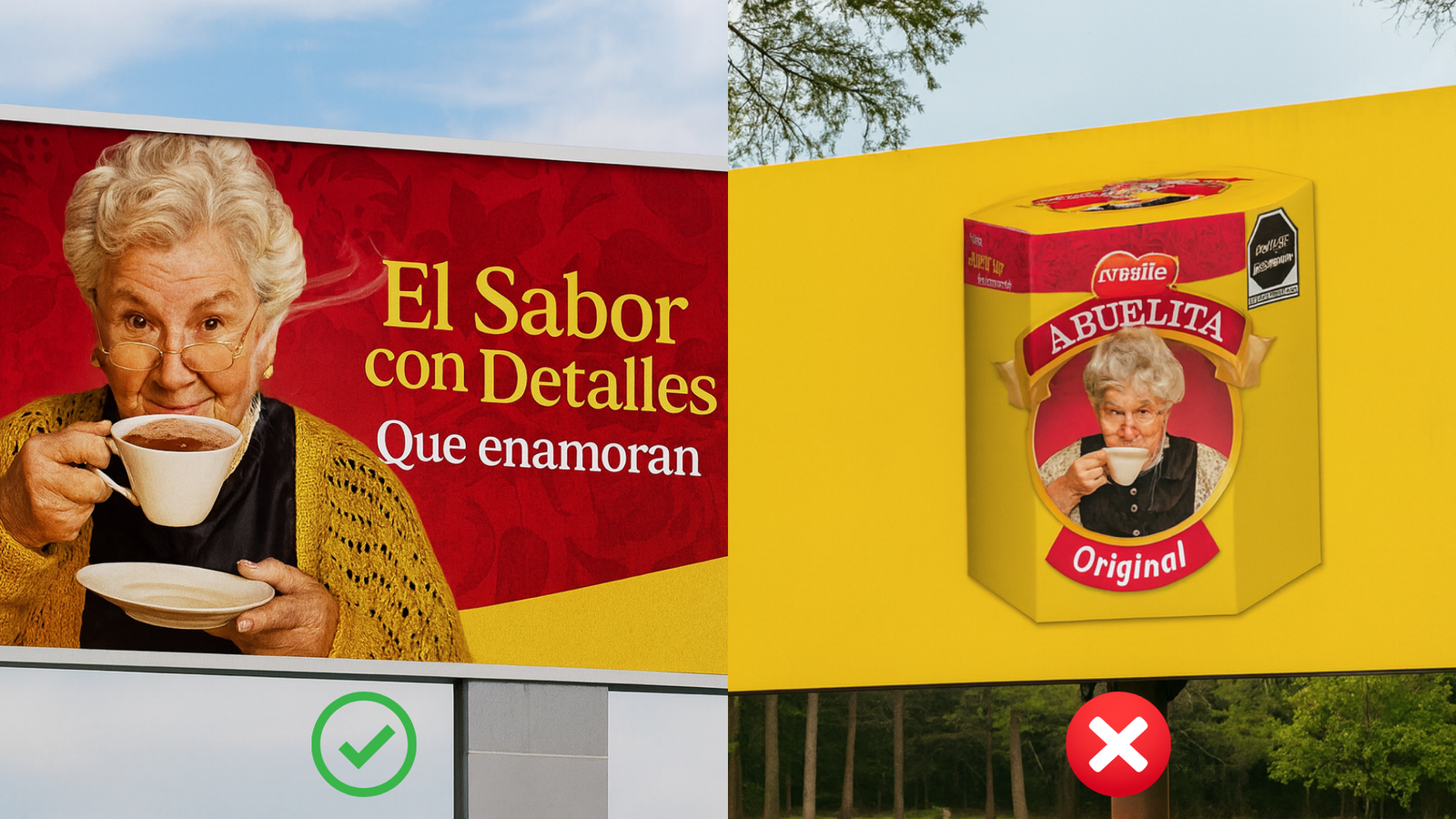 Ejemplos de creatividades efectivas e ineficaces.